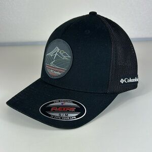 Columbia Men`s Black FlexFit Fitted Trucker Mesh Ball Cap Hat